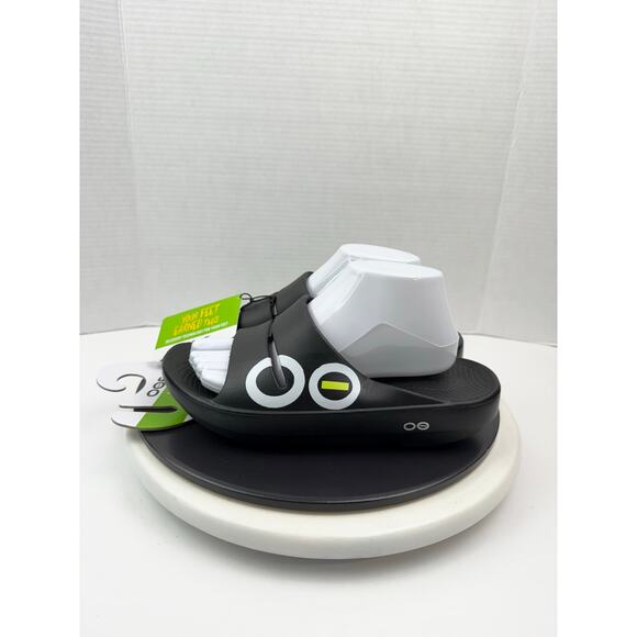 OOFOS Ooahh Slide Recovery Comfort Sport Slip On Sandal Black Men 9 Women 11 NEW - Picture 1 of 8